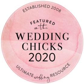 Featured on Wedding Chicks website as a wedding videographer from Montreal. Wedding chicks badge.
