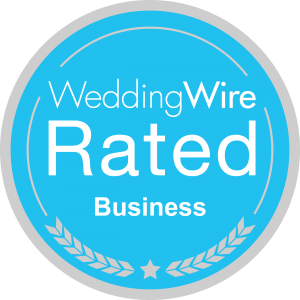 Wedding wire rated badge. Rated wedding videographer from Montreal.